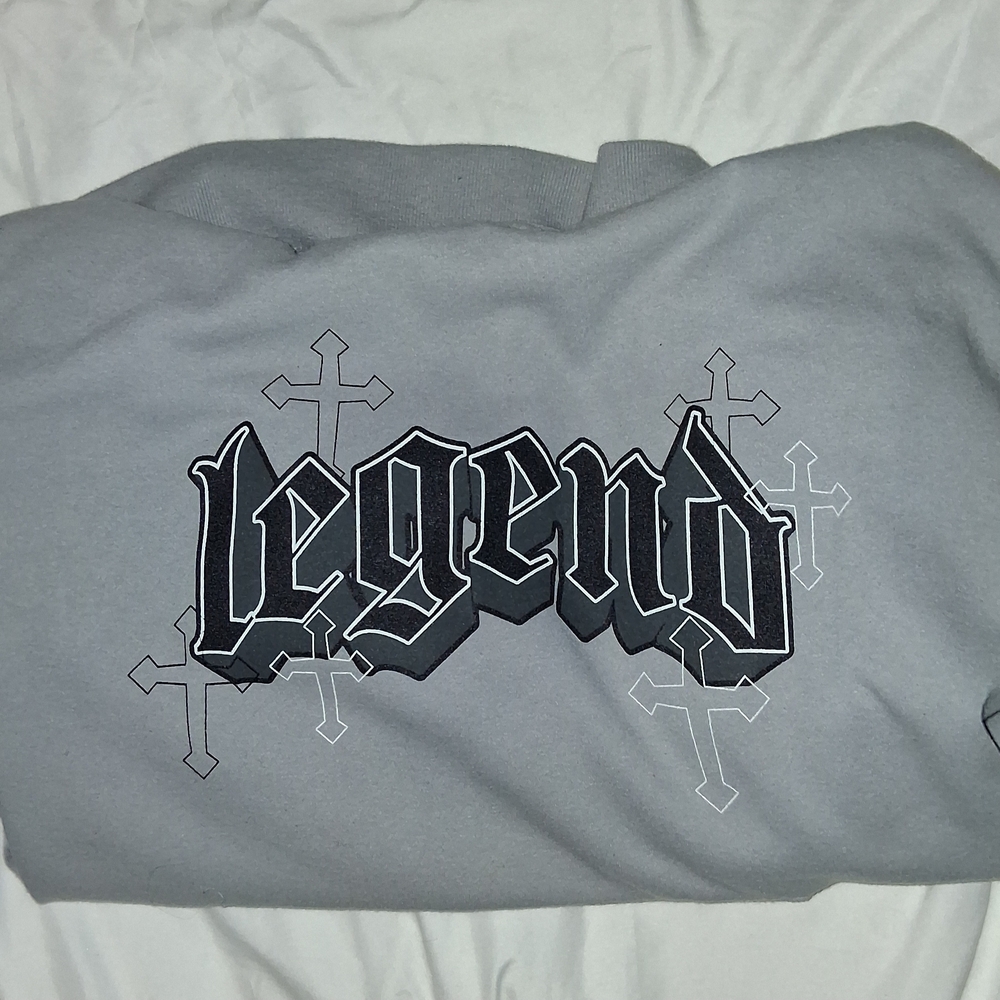 Urban Planet Gray Sweater with Black 'Legend' Design